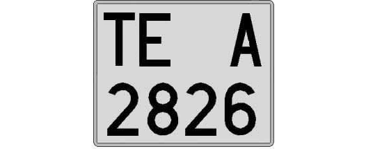 TE2826A matricula cuadrada