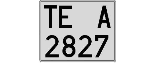 TE2827A matricula cuadrada