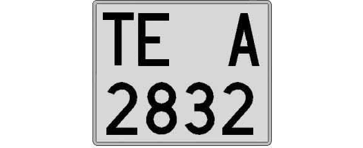 TE2832A matricula cuadrada