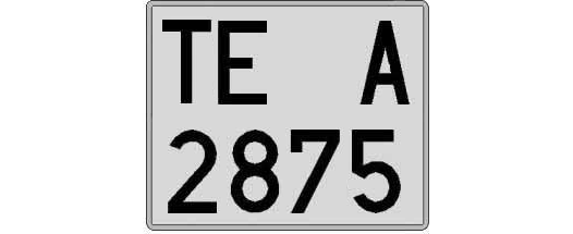 TE2875A matricula cuadrada