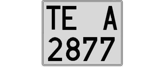 TE2877A matricula cuadrada