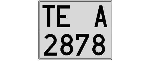 TE2878A matricula cuadrada