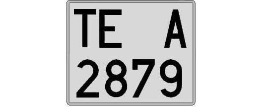 TE2879A matricula cuadrada