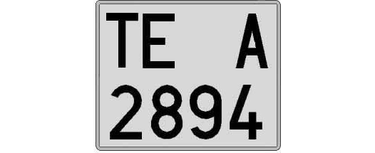 TE2894A matricula cuadrada