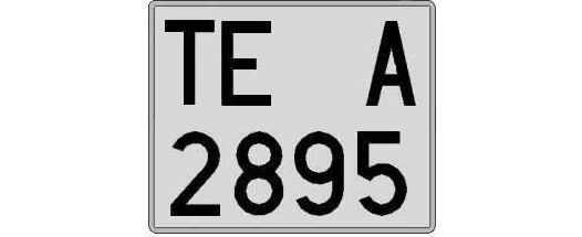 TE2895A matricula cuadrada