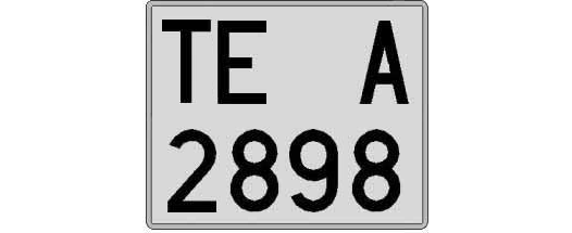 TE2898A matricula cuadrada