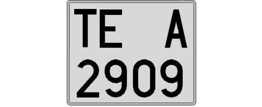 TE2909A matricula cuadrada