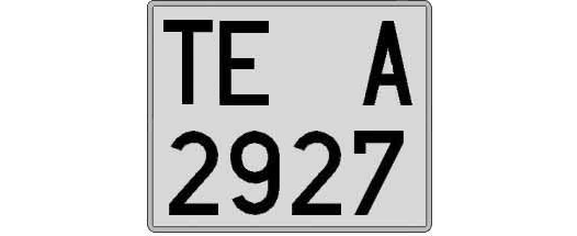 TE2927A matricula cuadrada