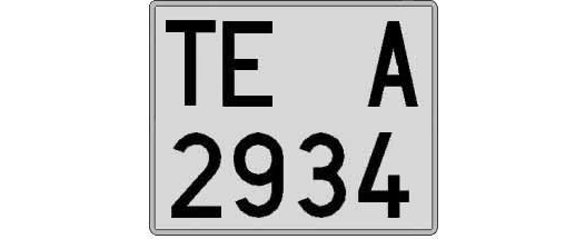 TE2934A matricula cuadrada