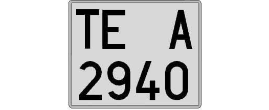 TE2940A matricula cuadrada