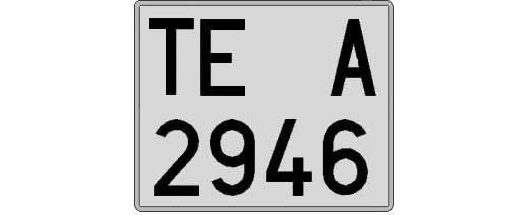TE2946A matricula cuadrada