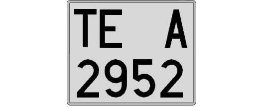 TE2952A matricula cuadrada