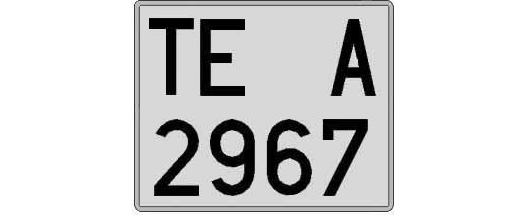 TE2967A matricula cuadrada