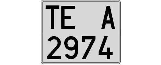 TE2974A matricula cuadrada