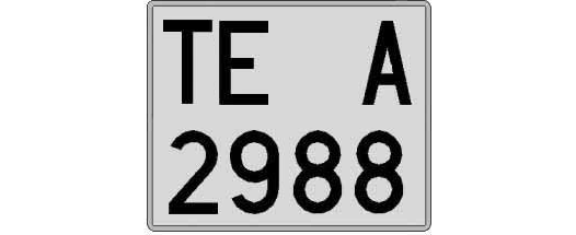 TE2988A matricula cuadrada