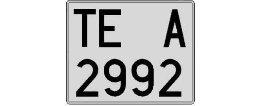 TE2992A matricula cuadrada