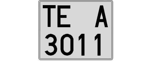 TE3011A matricula cuadrada