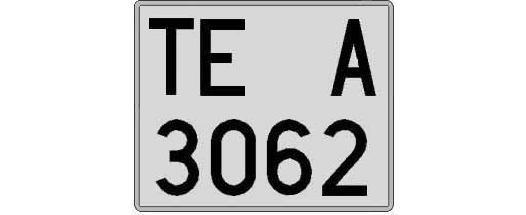 TE3062A matricula cuadrada
