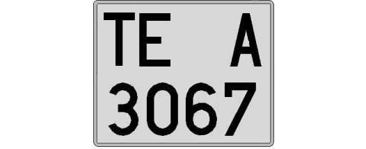 TE3067A matricula cuadrada
