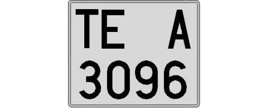 TE3096A matricula cuadrada