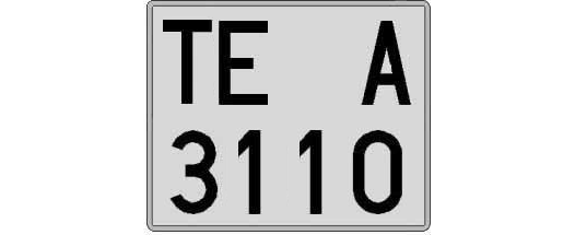 TE3110A matricula cuadrada