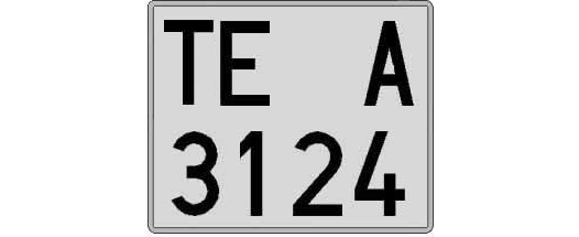 TE3124A matricula cuadrada