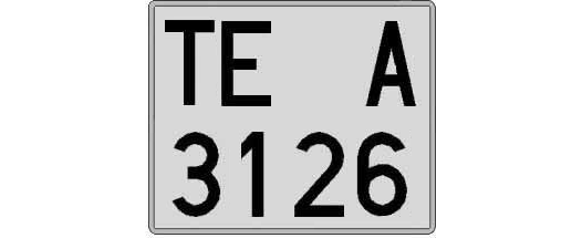 TE3126A matricula cuadrada