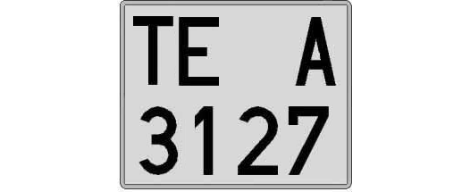 TE3127A matricula cuadrada