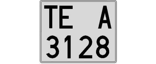 TE3128A matricula cuadrada