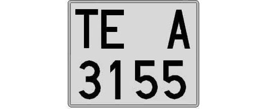 TE3155A matricula cuadrada