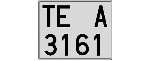 TE3161A matricula cuadrada