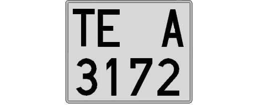 TE3172A matricula cuadrada