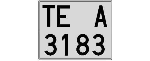 TE3183A matricula cuadrada