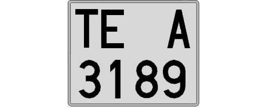TE3189A matricula cuadrada