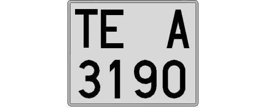TE3190A matricula cuadrada