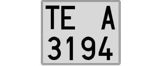 TE3194A matricula cuadrada