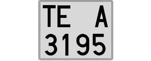 TE3195A matricula cuadrada