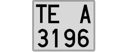 TE3196A matricula cuadrada
