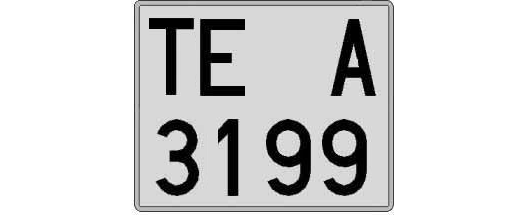 TE3199A matricula cuadrada