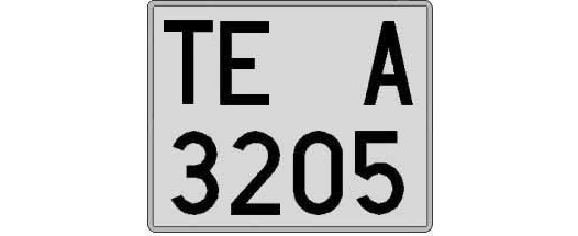TE3205A matricula cuadrada