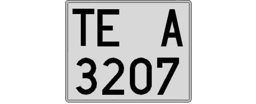 TE3207A matricula cuadrada