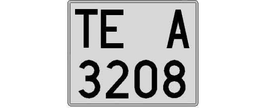 TE3208A matricula cuadrada