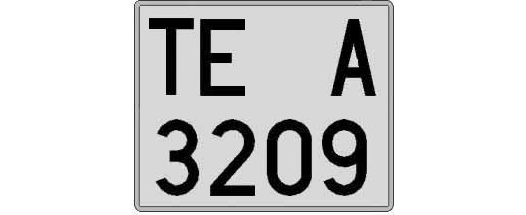 TE3209A matricula cuadrada