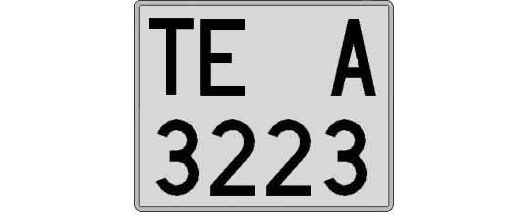 TE3223A matricula cuadrada