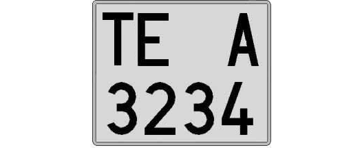 TE3234A matricula cuadrada