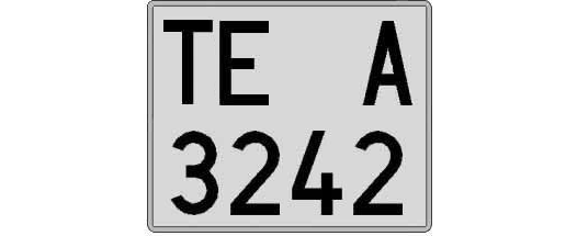 TE3242A matricula cuadrada