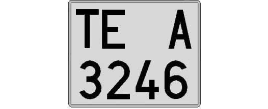 TE3246A matricula cuadrada