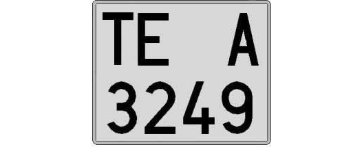 TE3249A matricula cuadrada