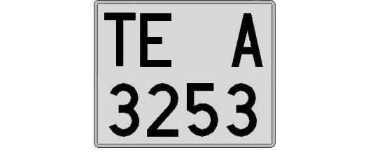 TE3253A matricula cuadrada