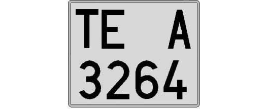 TE3264A matricula cuadrada